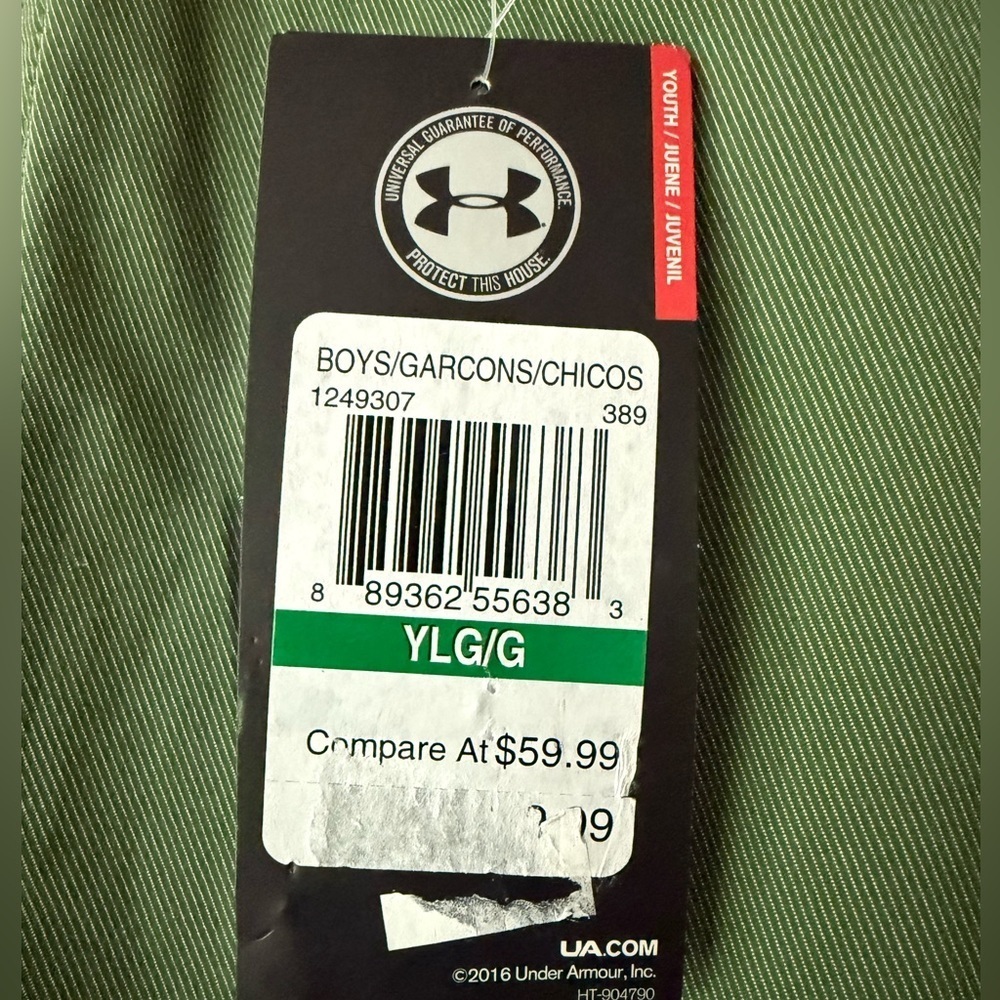 Under Armour Youth Garçons Chicos Army Green Stretch Pants - Size Large - Picture 4 of 6